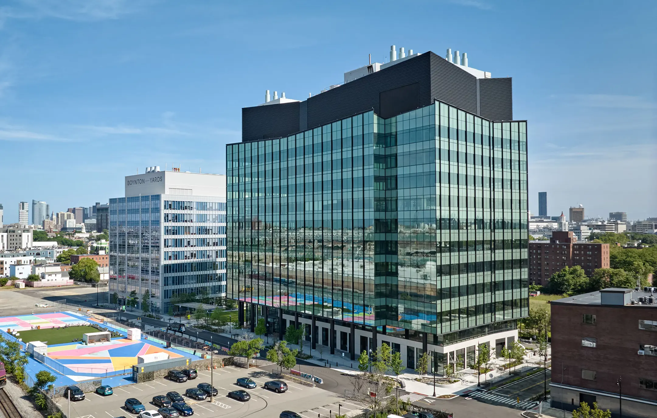 Glass multistory skyscraper