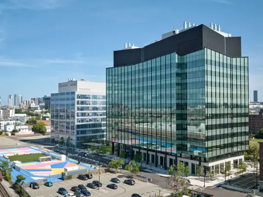 Glass multistory skyscraper