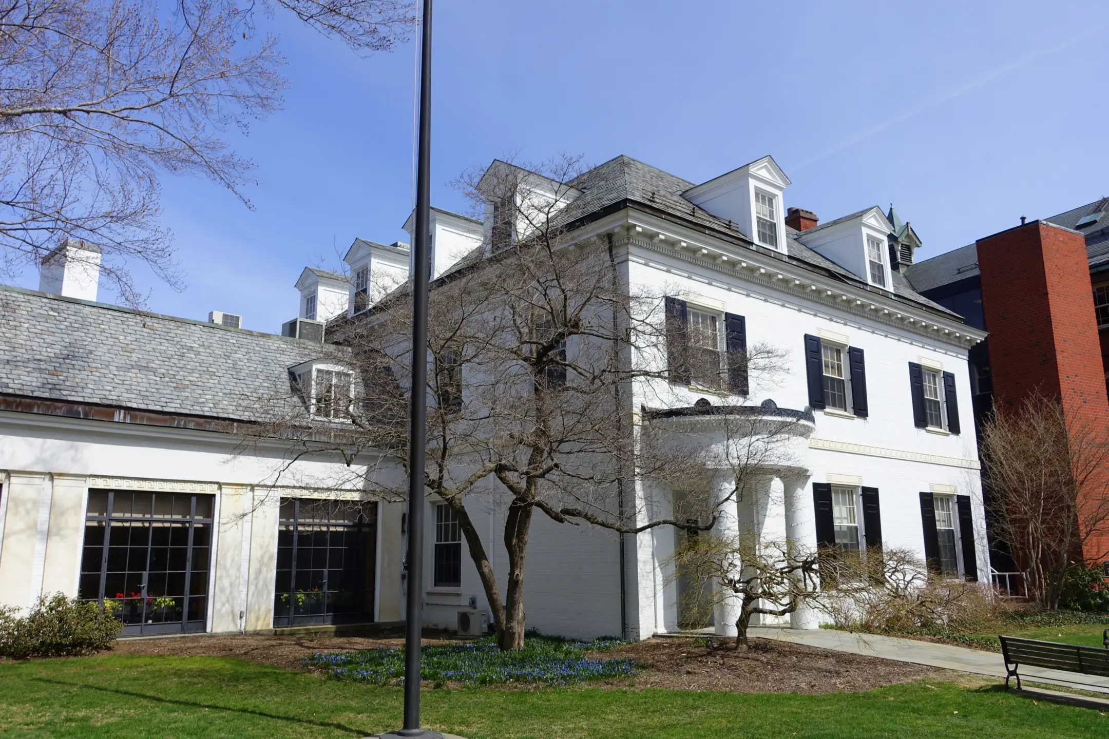 Exterior of multistory white building