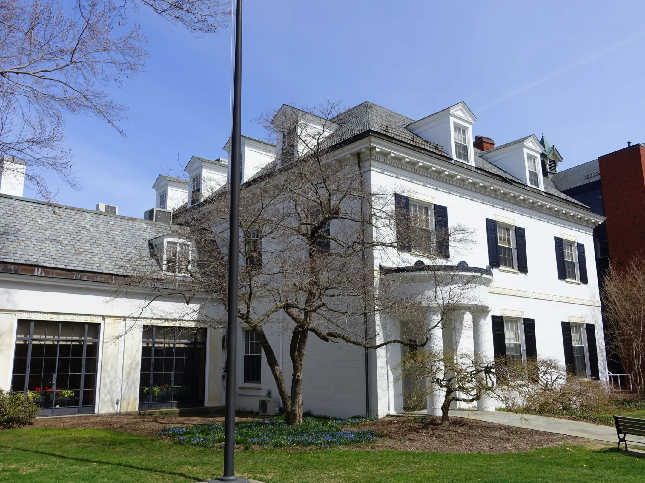 Exterior of multistory white building