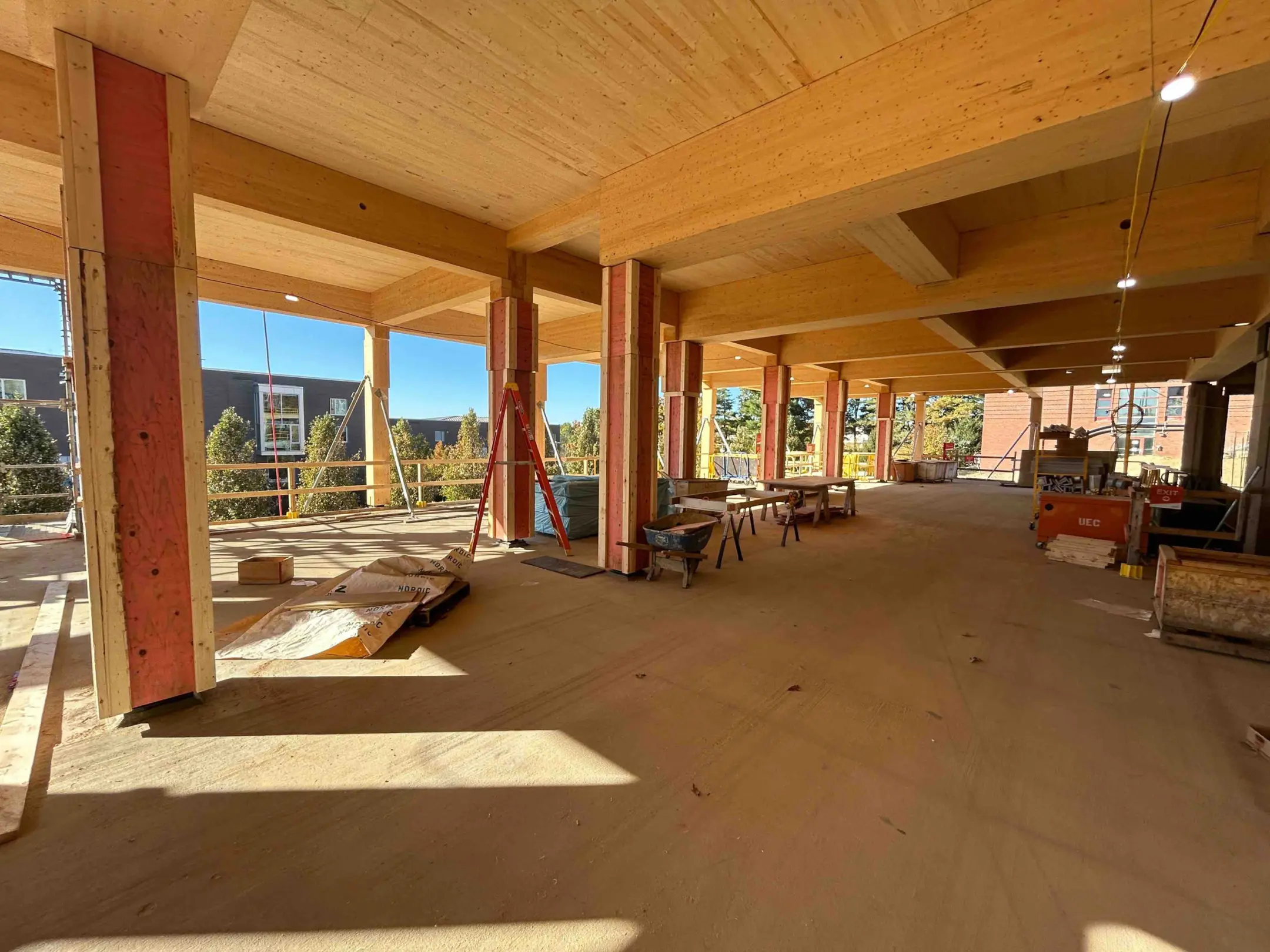 interior of cross timber build at Amherst college