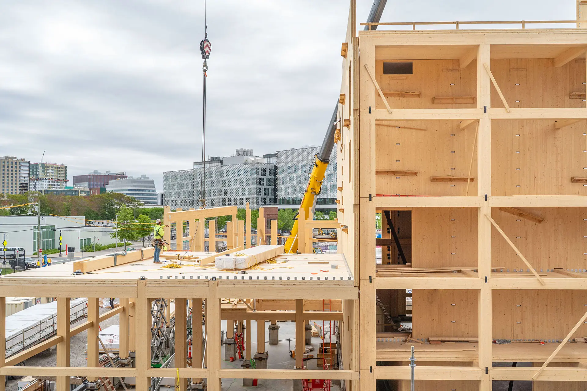 Timber framing at the Harvard University American Repertory Theatre