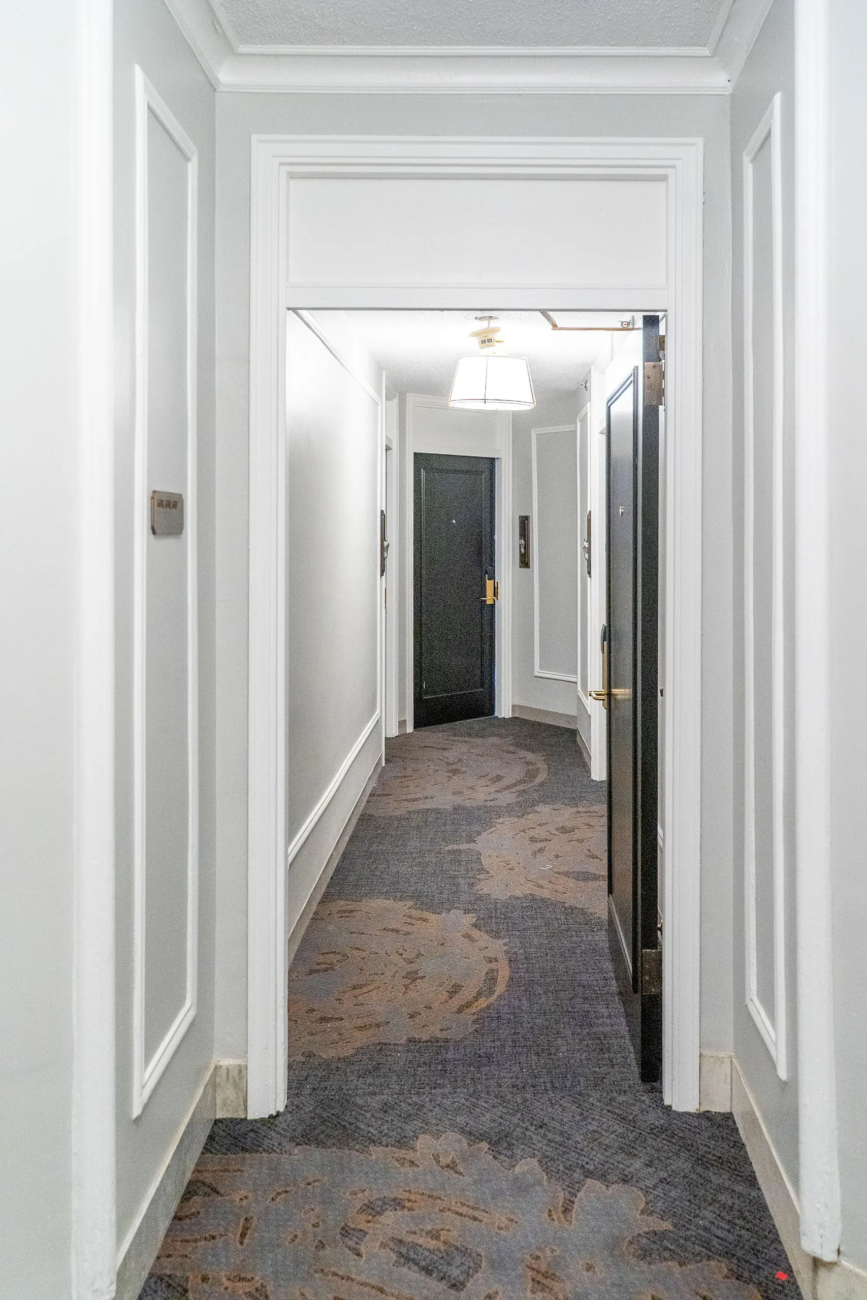 Hallway and doorframes in hotel