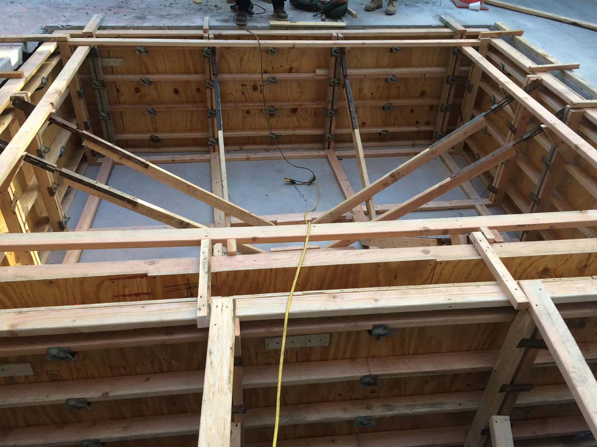 Barriers holding up concrete