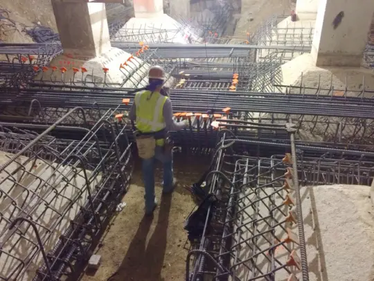 Man with metal rebar