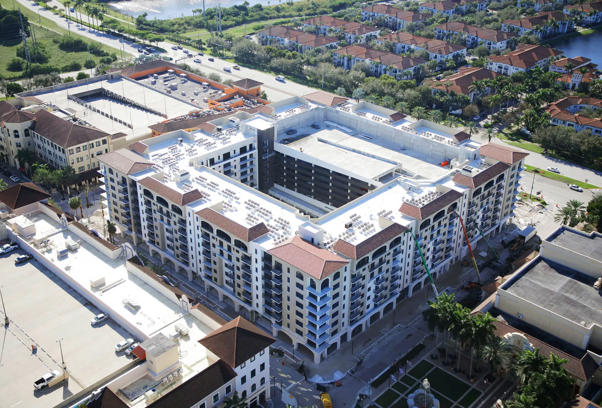 Birds eye view of concrete building