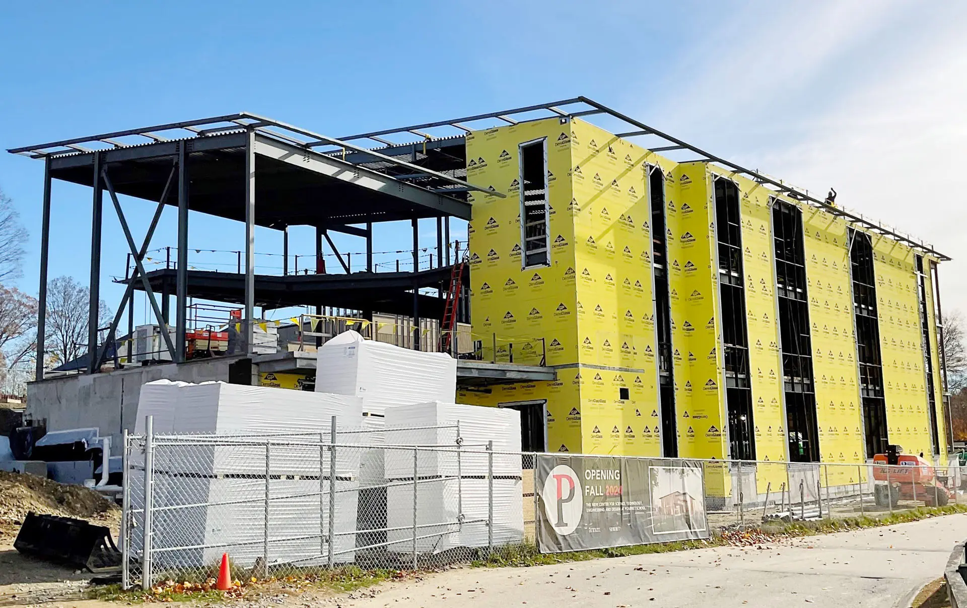 Pomfret Academy with siding on steel building